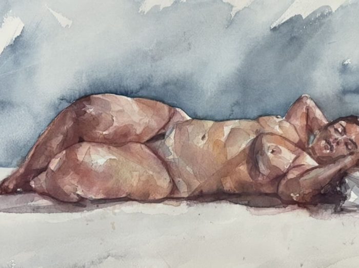 Acuarela de una mujer desnuda