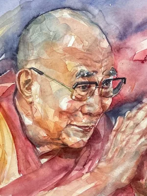 Acuarela del Dalai Lama