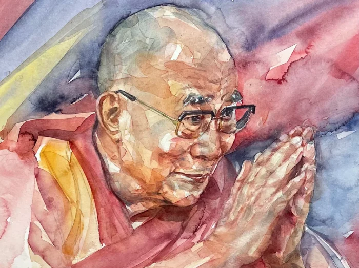 Acuarela del Dalai Lama